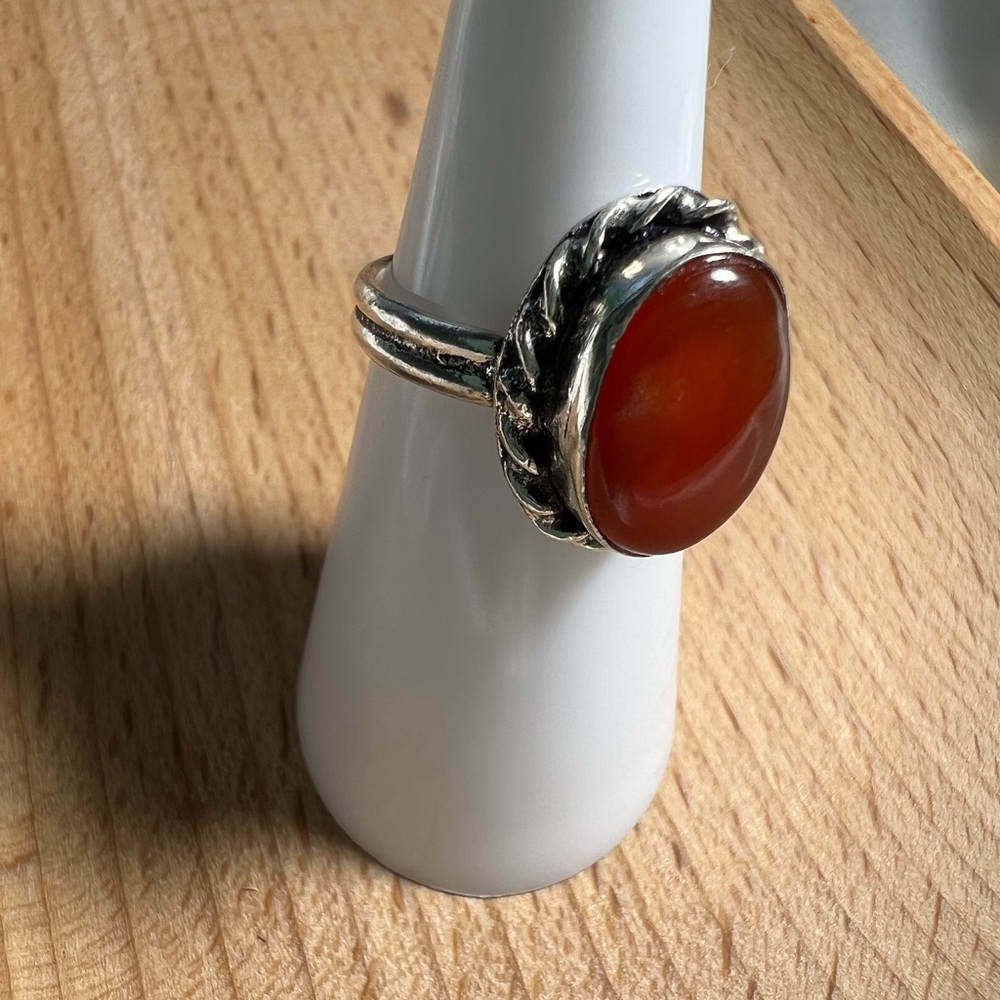 Carnelian 925 Gemstone Ring Size 6.5 - Picture 3 of 7